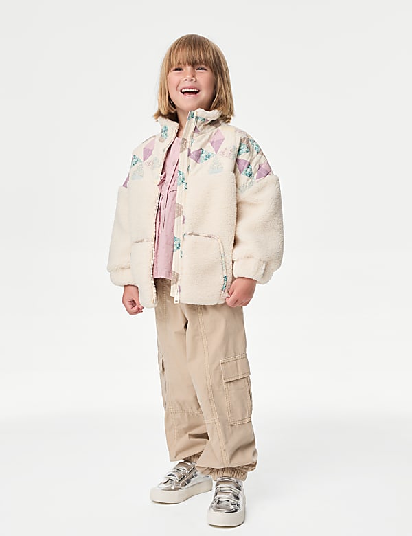 Borg Patchwork Jacket (2-8 Yrs)