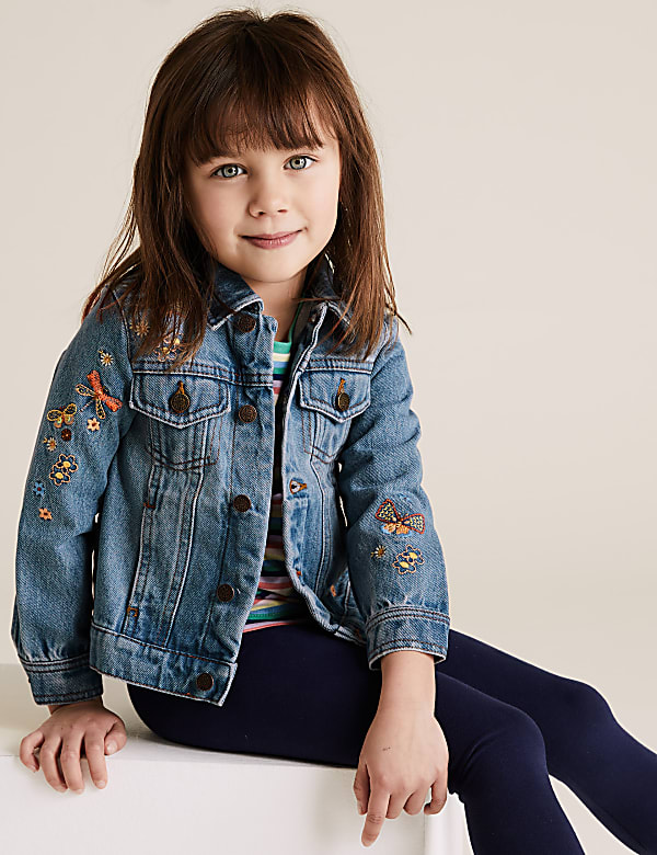 Embroidered Denim Jacket(2-7 Yrs)