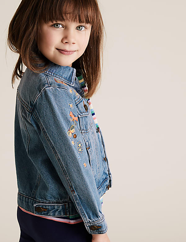 Embroidered Denim Jacket(2-7 Yrs)
