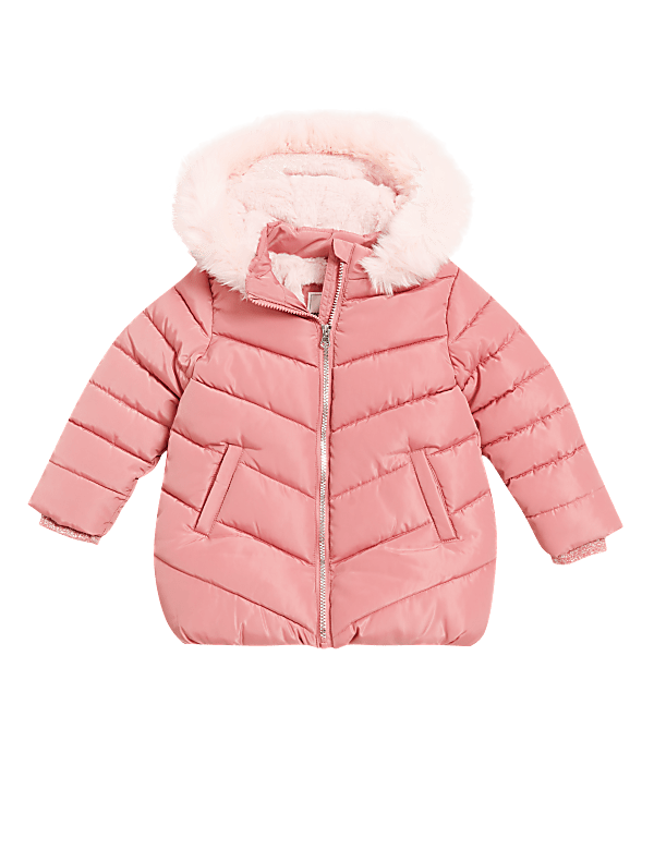 Stormwear&trade; Faux Fur Lined Hooded Padded Coat (2-7 Yrs)