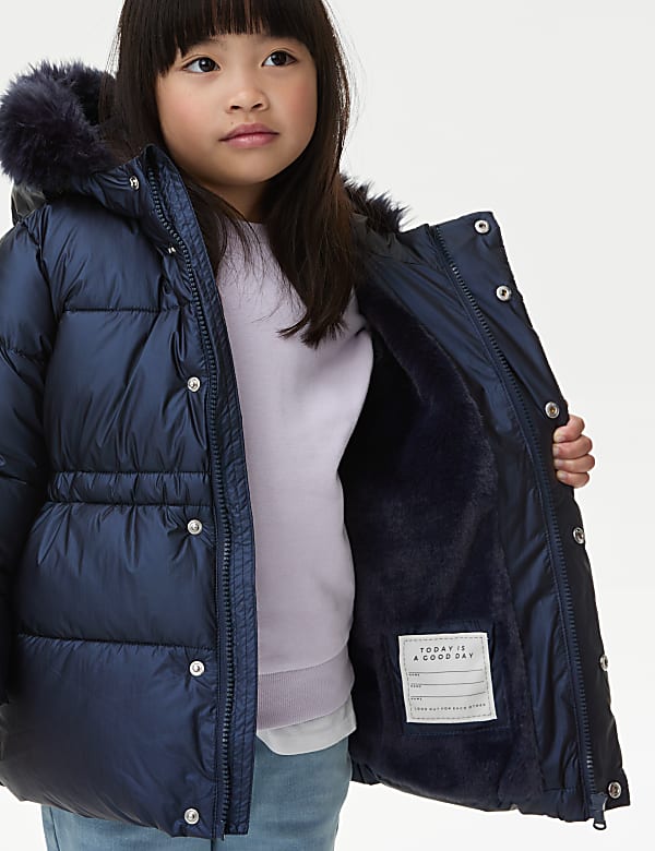 Metallic Borg Lined Parka (2-8 Yrs) - GR