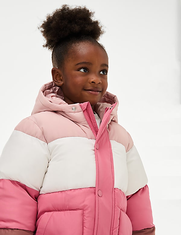 Colour Block Padded Coat (2-8 Yrs) - US