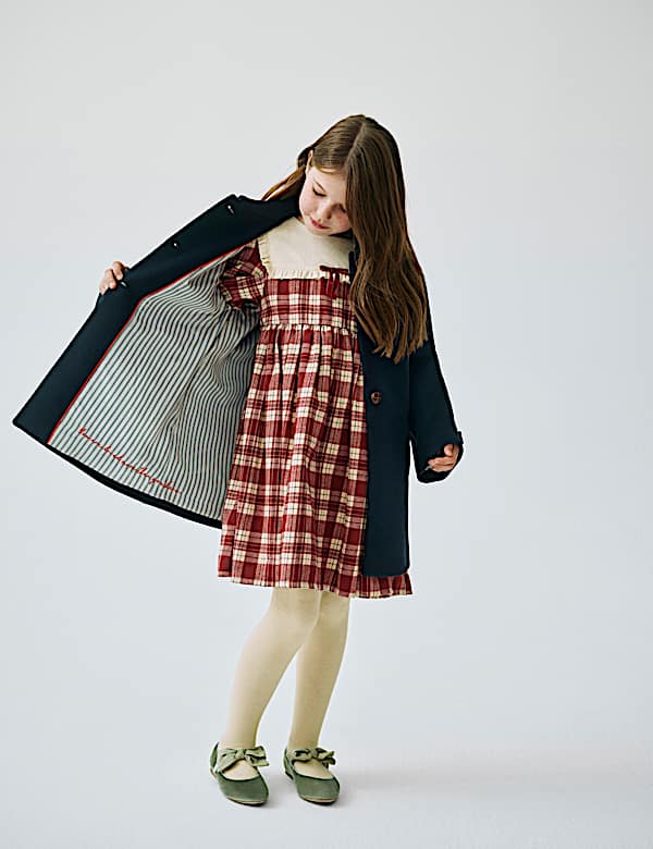 Kurtka dwurzędowa z kołnierzem Peter Pan (1–10 lat) - PL