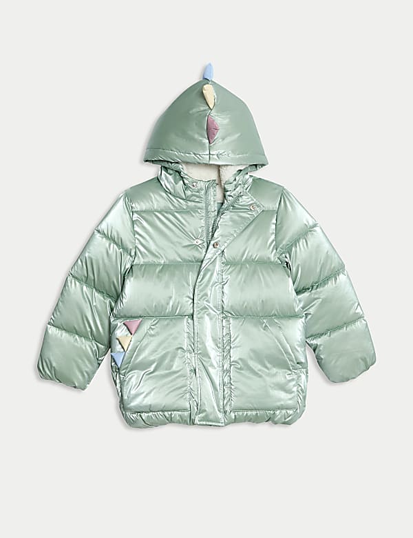 Borg Lined Padded Dinosaur Coat (2-8 Yrs) - IS