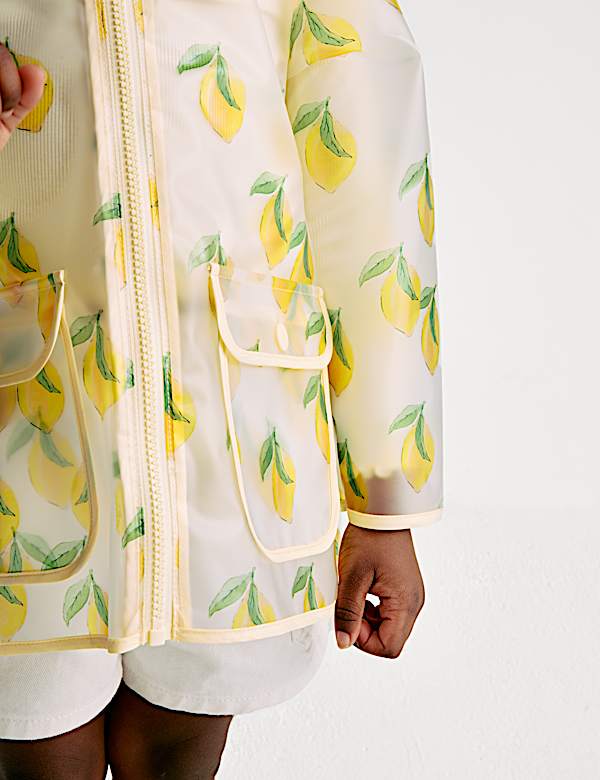 Lemon Print Hooded Raincoat (2-8 Yrs) - JP