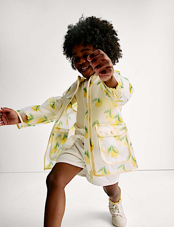 Lemon Print Hooded Raincoat (2-8 Yrs) - JP