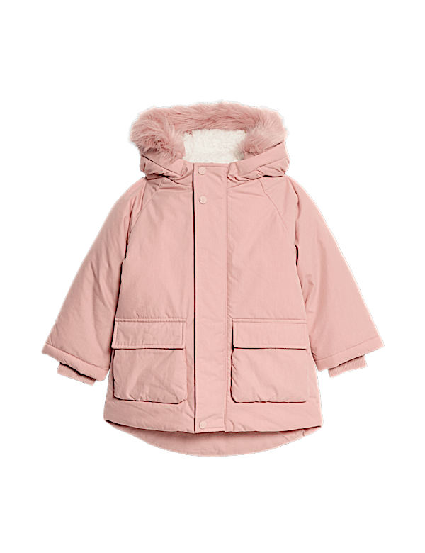 Cotton Rich Faux Fur Hooded Parka (2-8 Yrs)