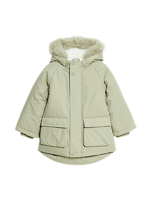 Cotton Rich Faux Fur Hooded Parka (2-8 Yrs)