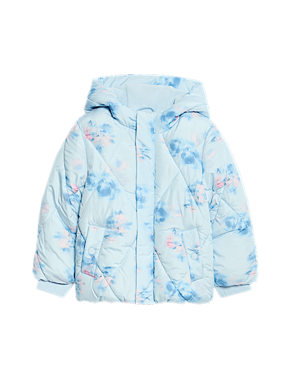 Floral Print Padded Hooded Coat (2-8 Yrs)