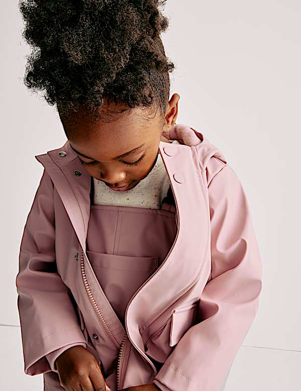 Abrigo estilo pescador con capucha (1-8 años) - US