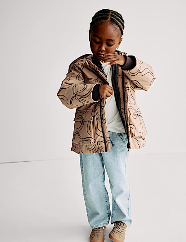 מעיל 3 ב-1 בסגנון דייגים עם הדפס פפיונים (2‏-8 שנים) - IL