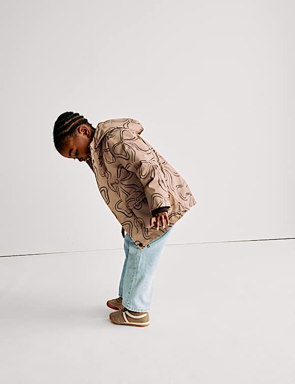 מעיל 3 ב-1 בסגנון דייגים עם הדפס פפיונים (2‏-8 שנים) - IL