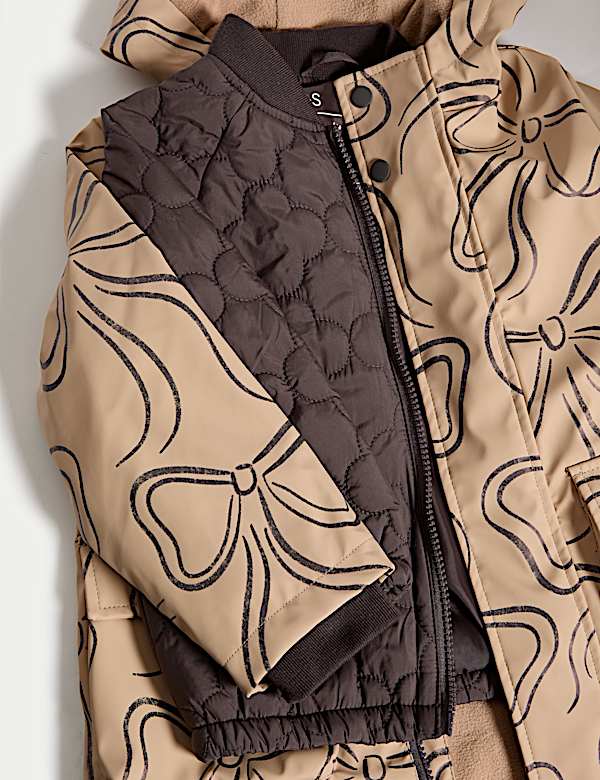 מעיל 3 ב-1 בסגנון דייגים עם הדפס פפיונים (2‏-8 שנים) - IL