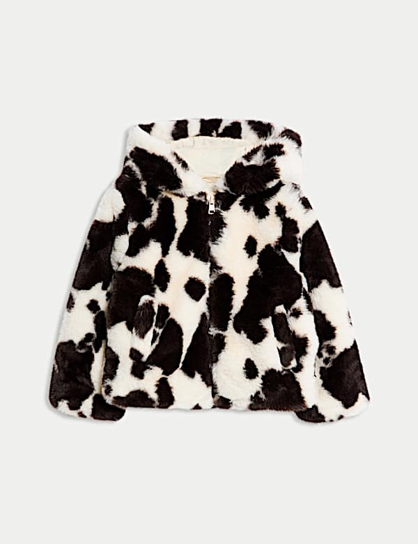 Jack met koeienprint, capuchon en kunstbont (2-8 jaar) - NL