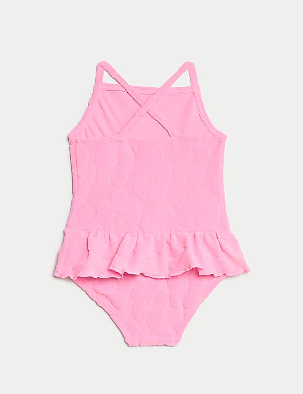 Floral Textured Frill Swimsuit (2-8 Yrs) - KR