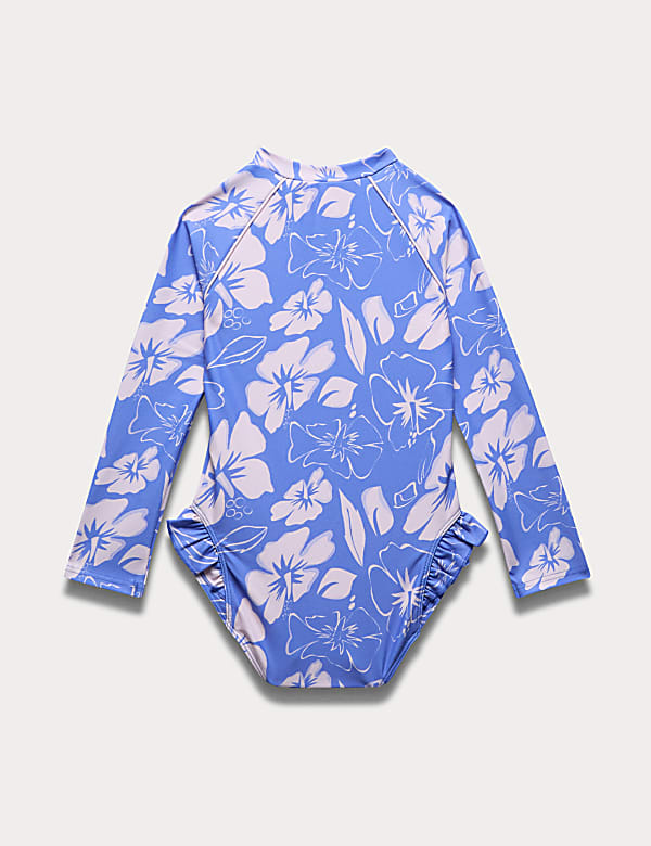 Floral Print Long Sleeve Swimsuit (2-8 Yrs)
