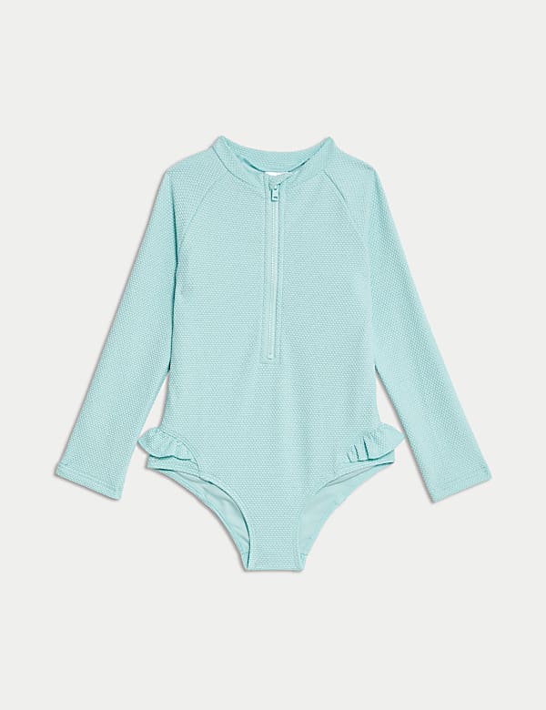 Textured Long Sleeve Swimsuit (2-8 Yrs) - LV
