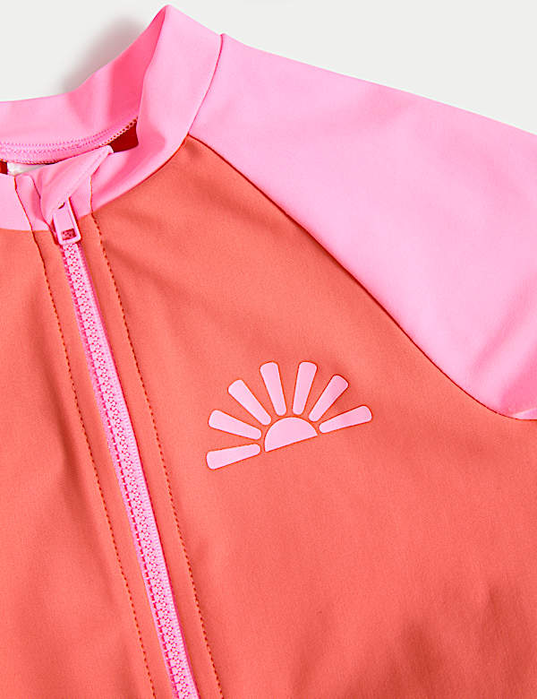 Colourblock Long Sleeve All In One Swimsuit (2-8 Yrs)