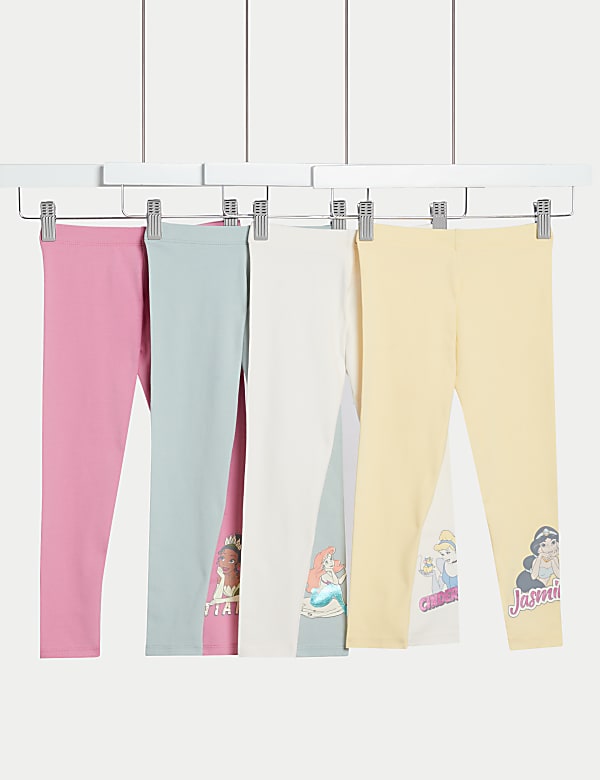 Lot de 4 leggings en coton a motif princesse Disney du 2 au 8 ans MULTI Leggings M S FR