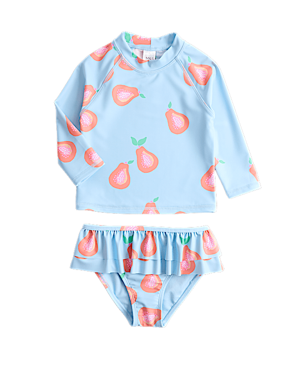 2 Piece Guava Long Sleeve Swim Set (2-8 Yrs)