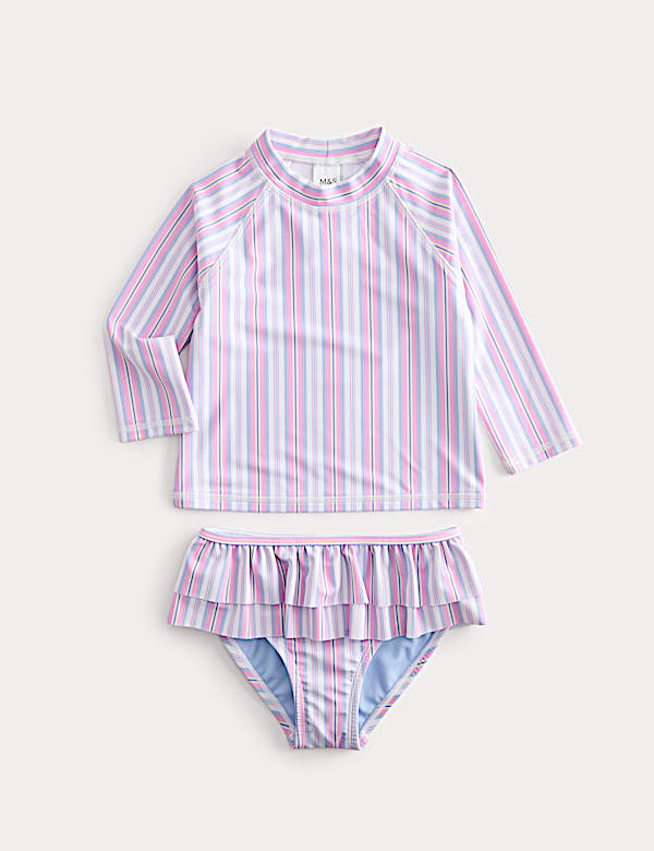 2 Piece Stripe Frill Swim Set (2-8 Yrs)