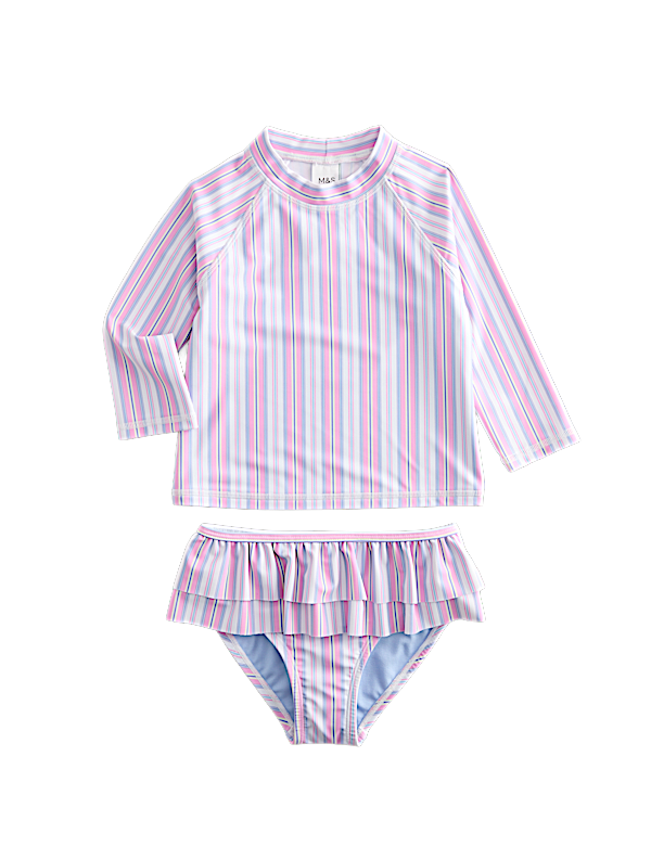 2 Piece Stripe Frill Swim Set (2-8 Yrs)