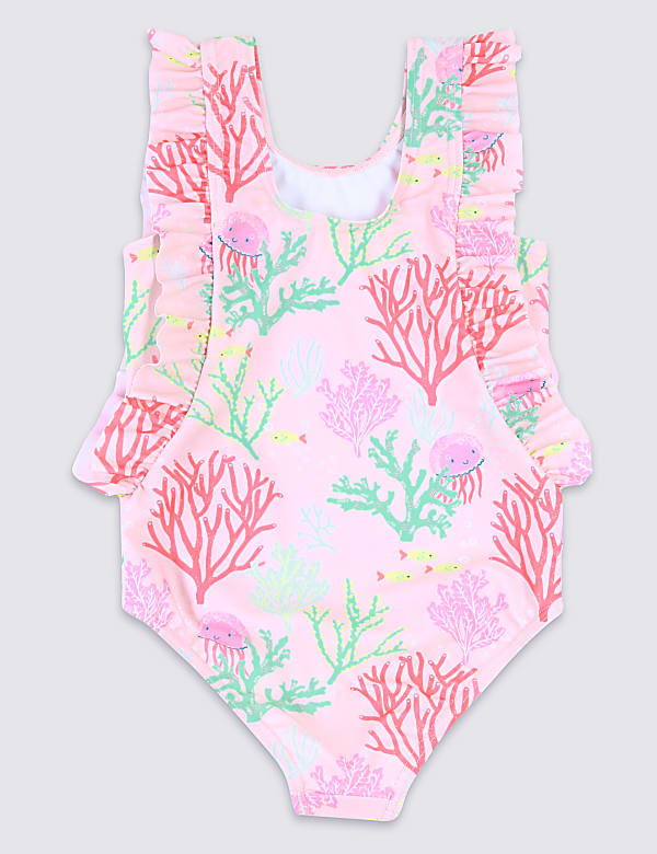 Sustainable Coral Print Swimsuit (3 Months - 7 Years)