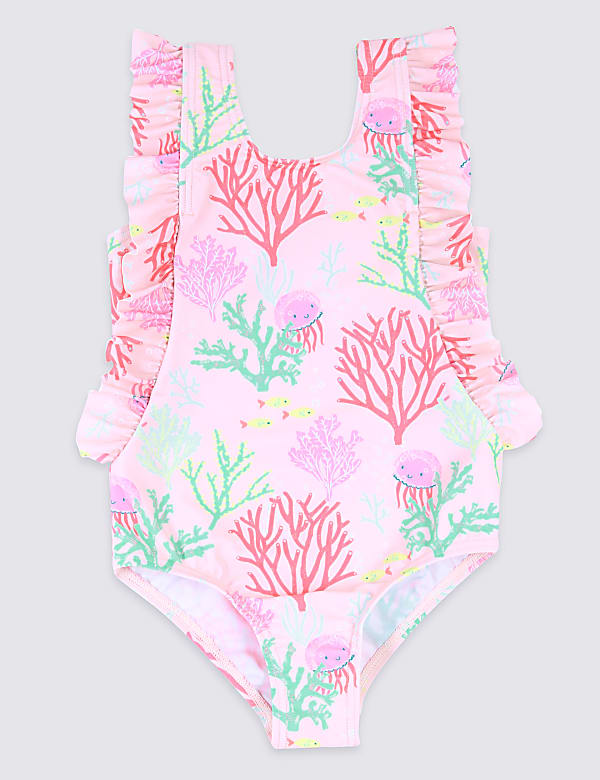 Sustainable Coral Print Swimsuit (3 Months - 7 Years)