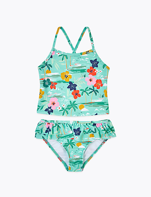 Hawaiian Print Tankini Set (2-7 Yrs)
