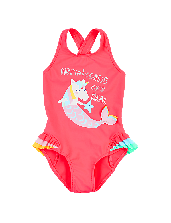 Mermicorns are Real' Slogan Swimsuit (2-7 Yrs)