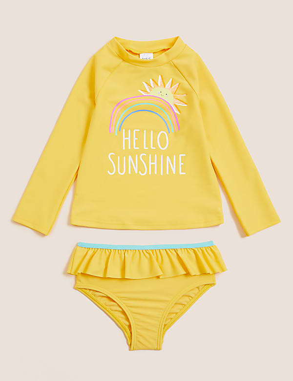 2pc Rainbow Print Rash Vest Set (2-7 Yrs)