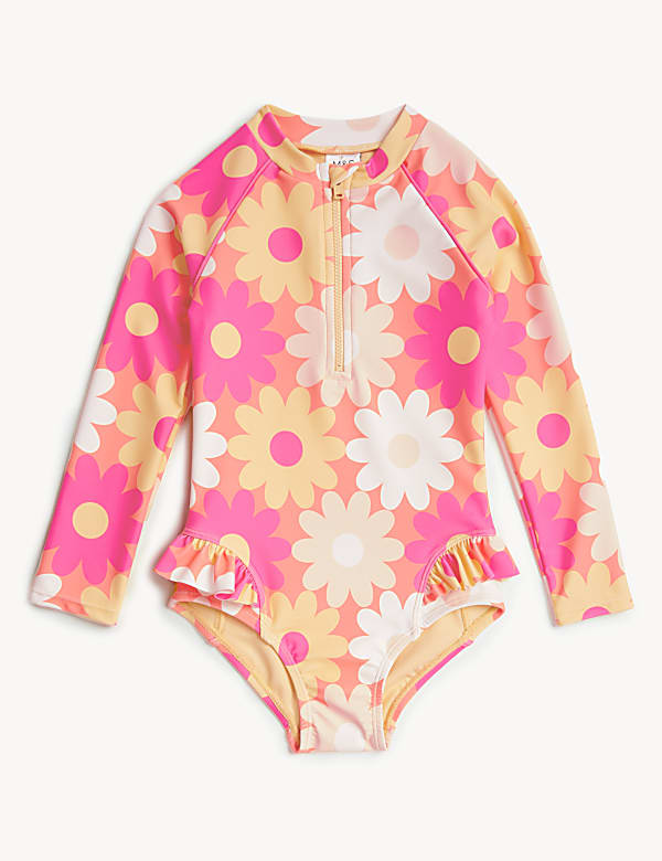Floral Long Sleeve Swimsuit
