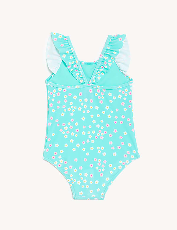 2pk Striped & Floral Swimsuits