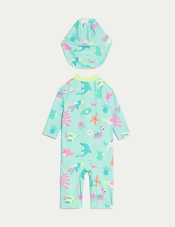 2pc Sea Life Long Sleeve Swim Set
