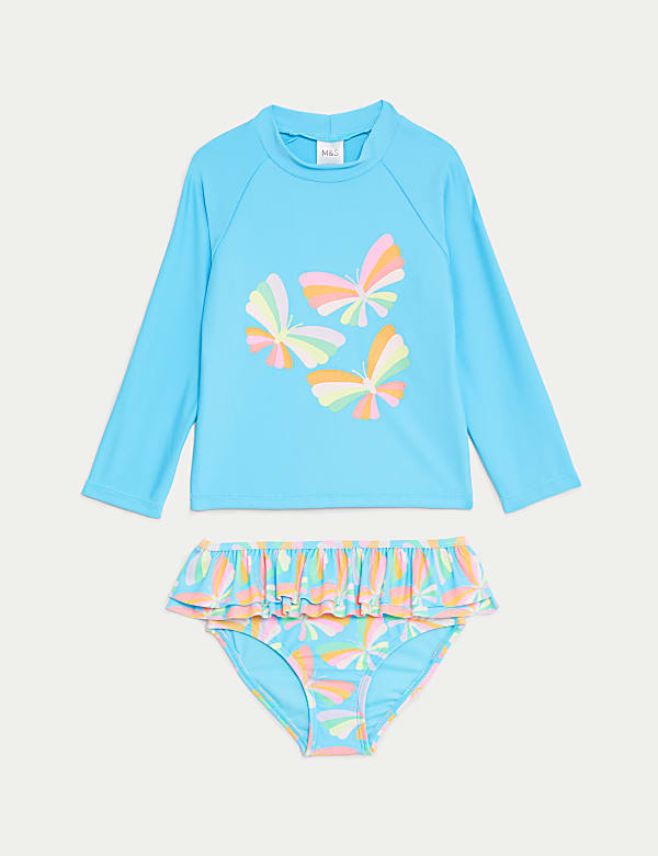 2pc Butterfly Rash Vest Swim Set (2-8 Yrs) - KR