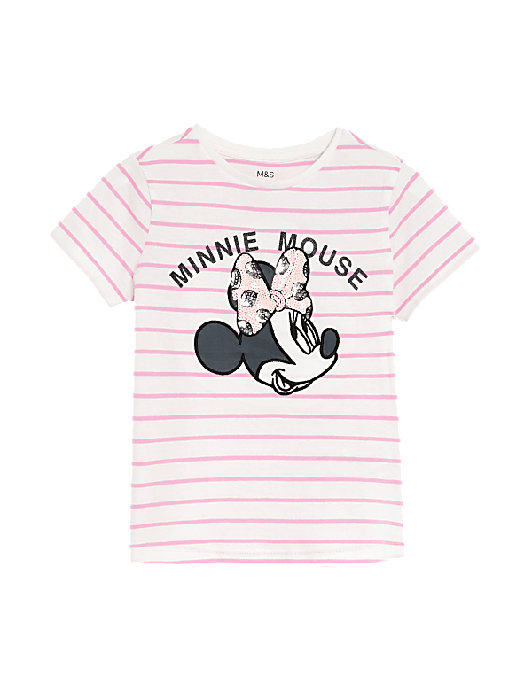 Pure Cotton Minnie Mouse™ Sequin T-Shirt (2-8 Yrs)