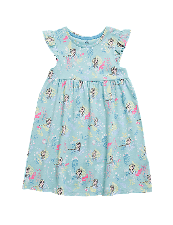 Pure Cotton Frozen&trade; Print Dress (2-7 Yrs)