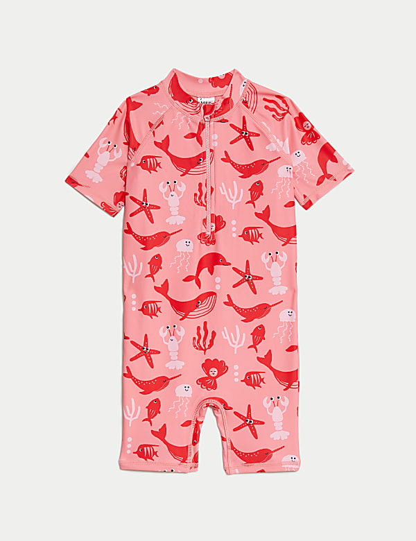 Sealife Print All In One Swimsuit (2-8 Years) - PT