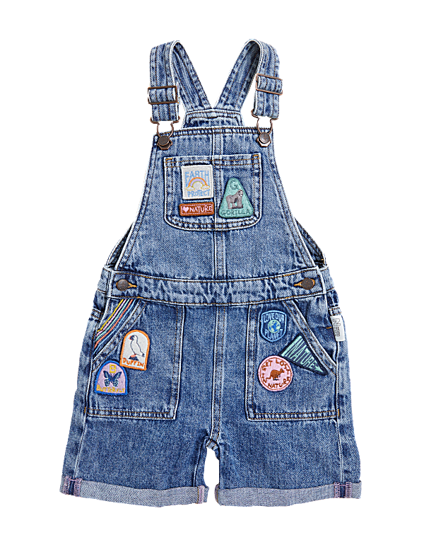 Natural History Museum Pure Cotton Embroidered Dungarees (2-7 Yrs)