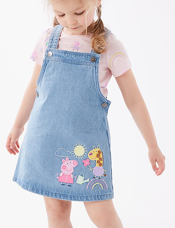 Buy 2pc Pure Cotton Denim Peppa Pig Outfit 2 7 Yrs at Marks Spencer