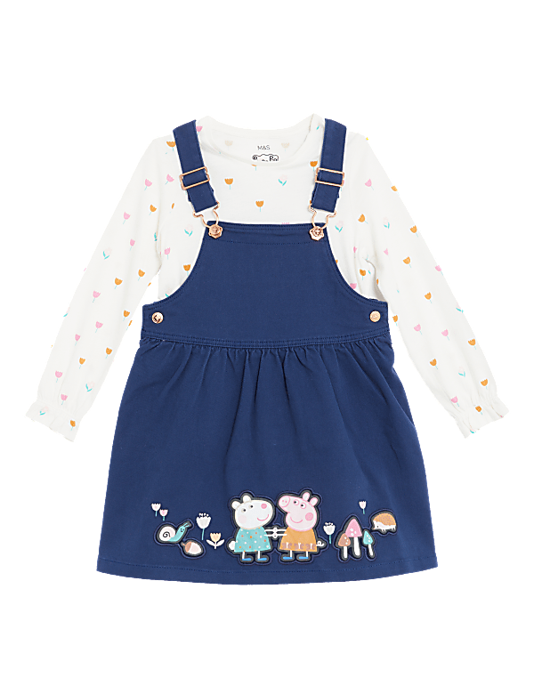 2pc Cotton Rich Peppa Pig™ Pinafore Outfit