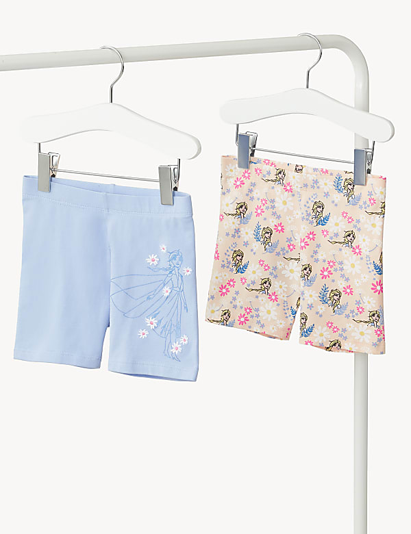 2pk Cotton Rich Frozen™ Cycling Shorts