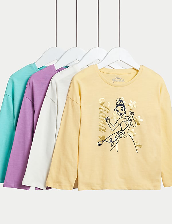Lot de 4&nbsp;tops 100&nbsp;% coton à motif princesse Disney™ (du 2 au 8&nbsp;ans) - CH