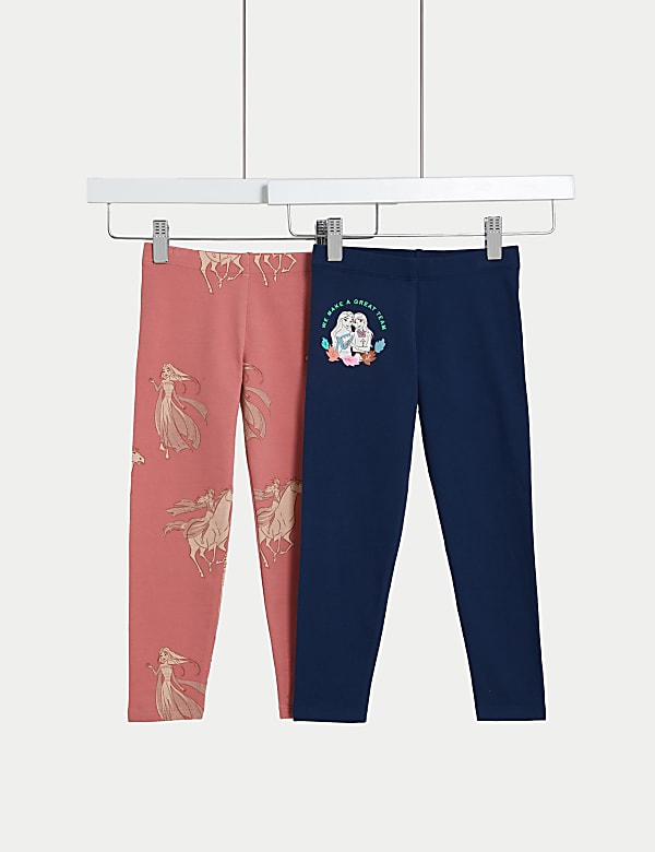 2er-Pack Leggings mit hohem Baumwollanteil und Disney Frozen™ (2–8 Jahre) - AT