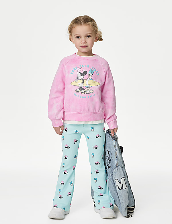 Cotton Rich Minnie Mouse™ Flare Leggings (2-8 Yrs) - LV