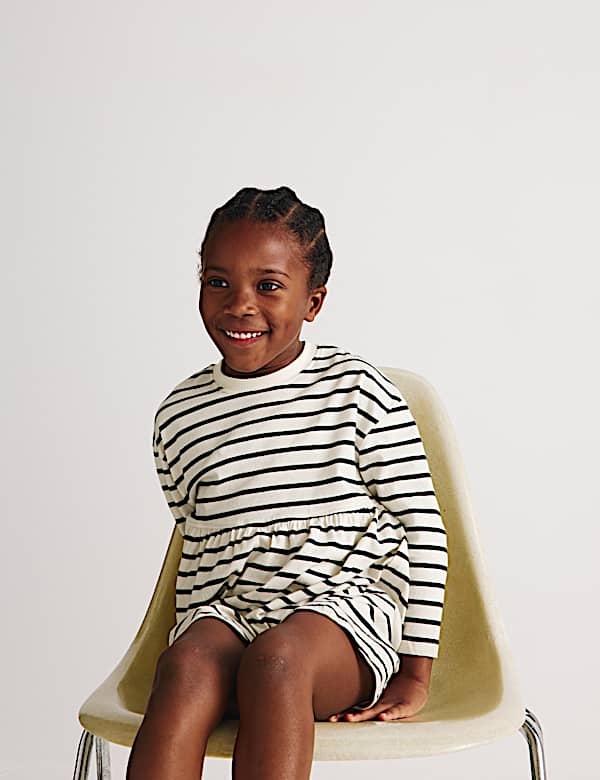 Pure Cotton Jersey Striped Dress (2-8 Yrs) - JP