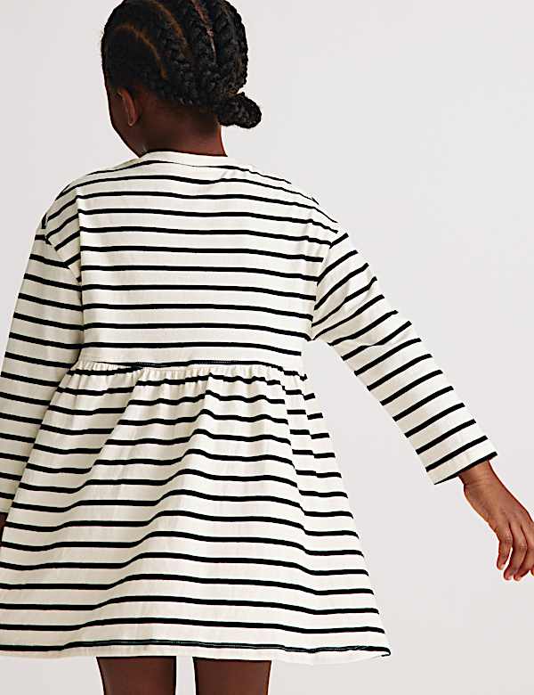 Pure Cotton Jersey Striped Dress (2-8 Yrs) - JP