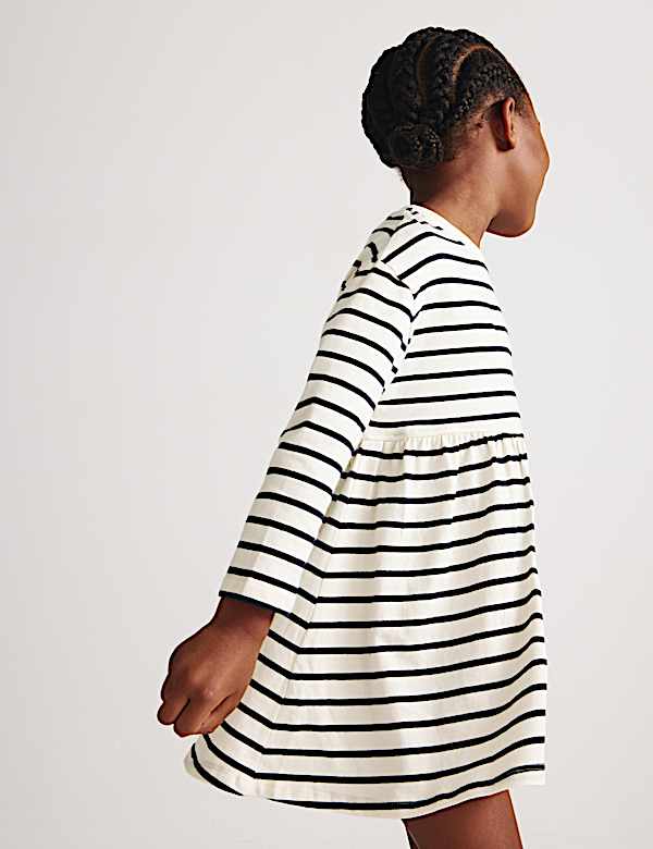 Pure Cotton Jersey Striped Dress (2-8 Yrs) - JP