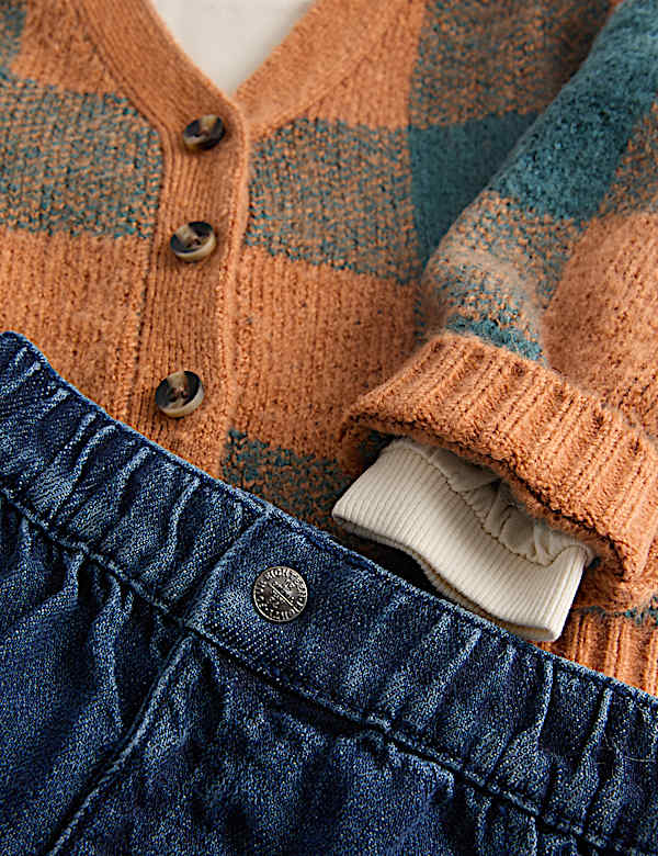 3pc Top & Bottom Outfit with Cardigan (0-3 Yrs) - KG