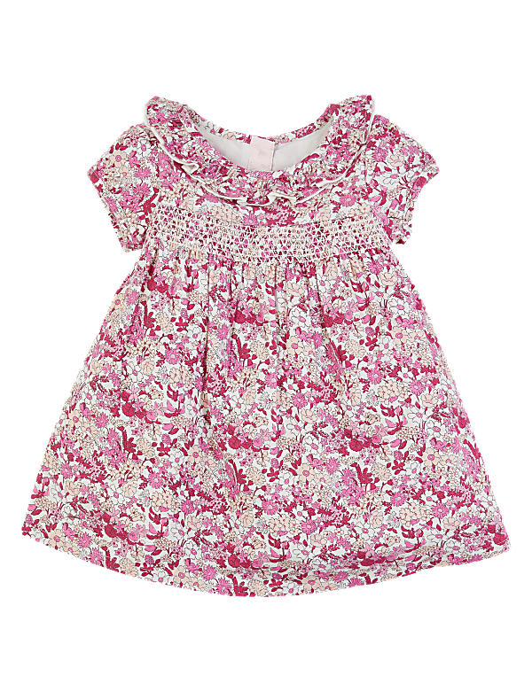 Cotton Floral Smock Dress (0-3 Yrs)
